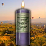 Tranquility Affirmation Candle is a subtle hue of lavender sweetened with the gentle essence of ylang-ylang. 2”x4” pillar with a 40 hour burn time.