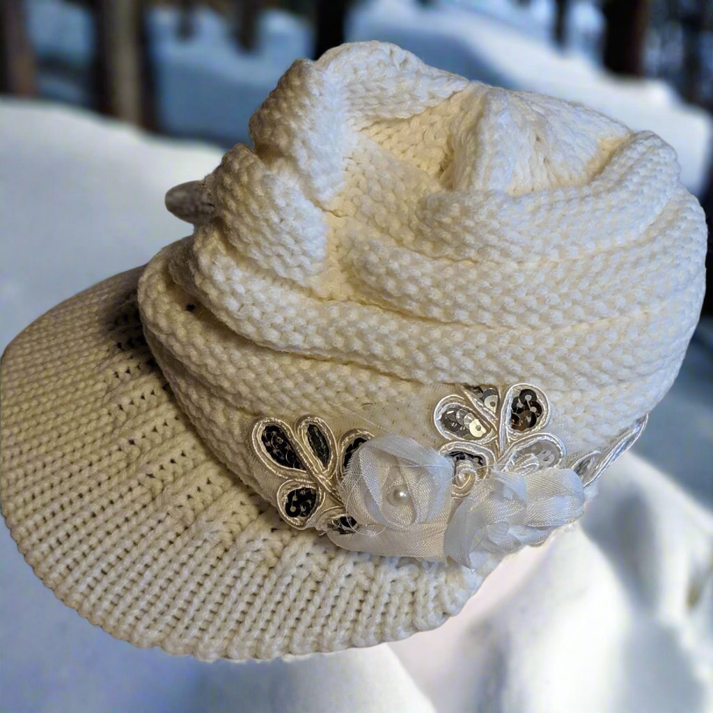 Beanie with flowers