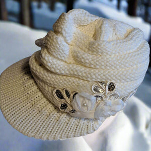 Beanie with flowers